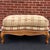 Late 20th Century Vintage Baker Furniture French Country Ottoman in Tan & Fruitwood For Sale - Image 5 of 12