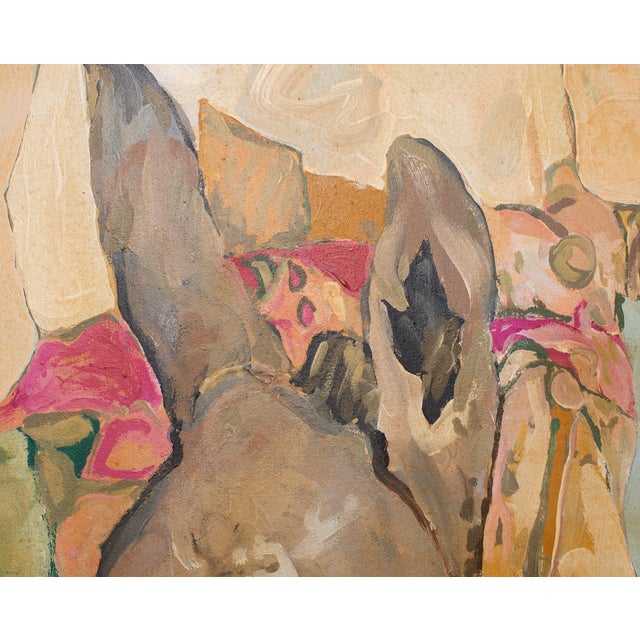 Ira Yeager 20th C. Corfu Woman on Donkey Oil Canvas Painting 6 Ft For Sale - Image 11 of 18