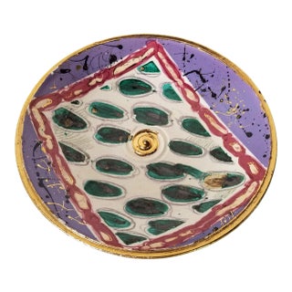 1980 Ray Gross Decorative Raku Pottery Bowl For Sale