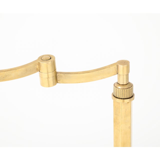 Mid-Century Modern 1950s Mid-Century Modern Solid Brass Swing Arm French Floor Lamp For Sale - Image 3 of 12
