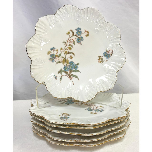 Early 20th Century Antique 'Carlsbad Austria' Porcelain Scalloped Edge Dessert Plates- Set of 6 For Sale - Image 5 of 12