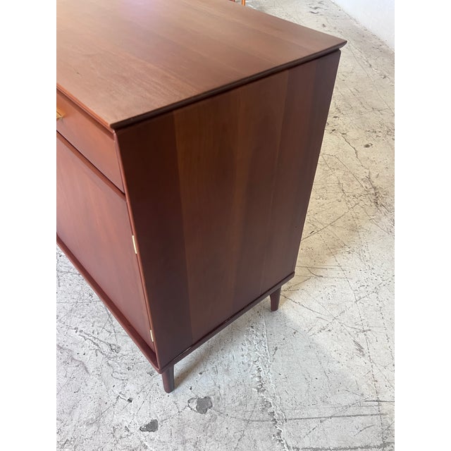 Vintage Walnut and Brass Sideboard by Statton For Sale In Phoenix - Image 6 of 8