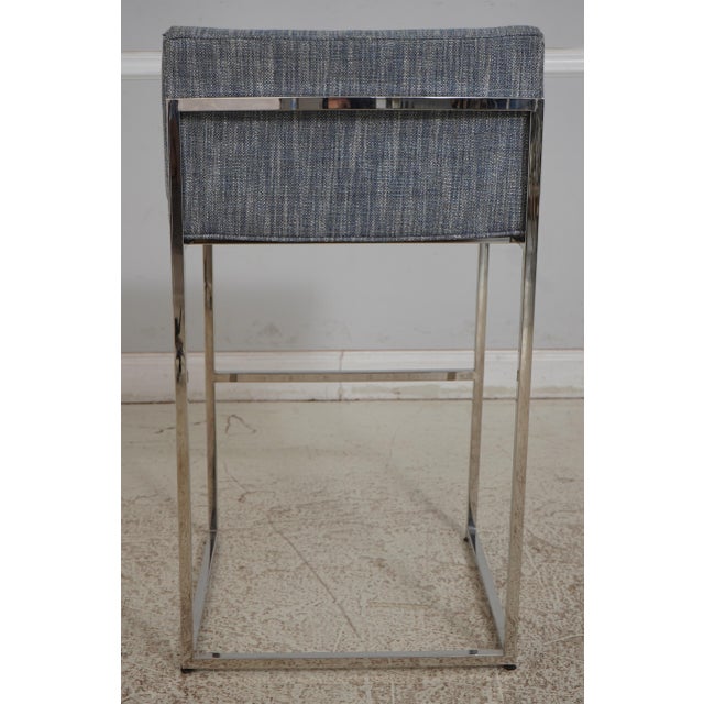 2010s Set of 3 Taylor King Chrome Bar Stools For Sale - Image 5 of 12