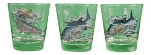 1950s Vintage Schaldach/ Carwin Game Fish Old-Fashioned Glasses - Set of 3