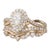 0.65ctw Pear Diamond Halo Engagement Ring Wedding Band Bridal Set 14k Gold, Size 4.5 For Sale