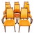 Mid Century Modern Dining Chairs Set 8 Armchairs Orange Solid Walnut MCM Captain For Sale