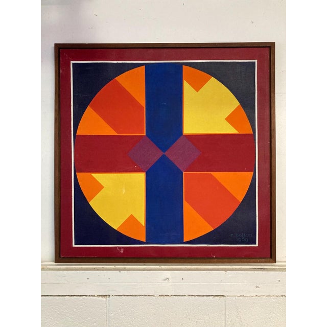 Vintage Mid Century Modern Painting by R. Bolton 1969 For Sale In New York - Image 6 of 8