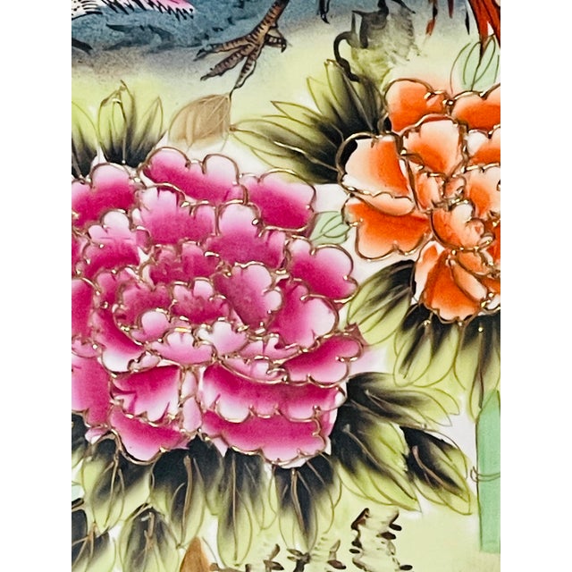 Ceramic 1900s Spectacular Chinese Chinoiserie Floor Vase With Phoenix Birds and Stand For Sale - Image 7 of 12
