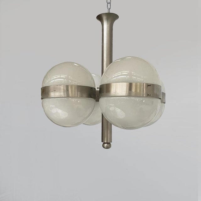 Artemide Mid-Century Modern Italian Tetraclio Chandelier by Mazza for Artemide, 1960s For Sale - Image 4 of 18