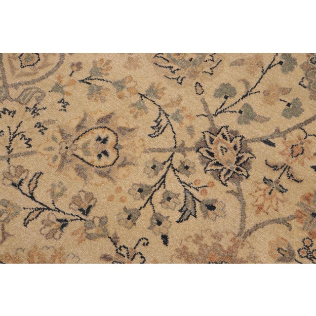 1990s Boho Chic Beige/Green Wool Rug - 9'3'' X 12'3'' For Sale - Image 5 of 10