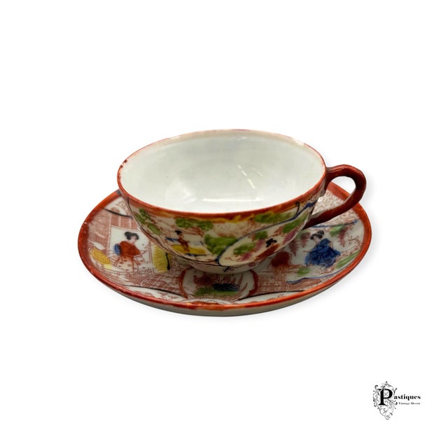Vintage Japanese Famille Rose Style Porcelain Tea - Set of 18 For Sale In Greensboro - Image 6 of 9