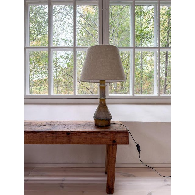 One of a kind large glazed ceramic table lamp by designer carl harry stålhane and made in sweden for rörstrand in the...