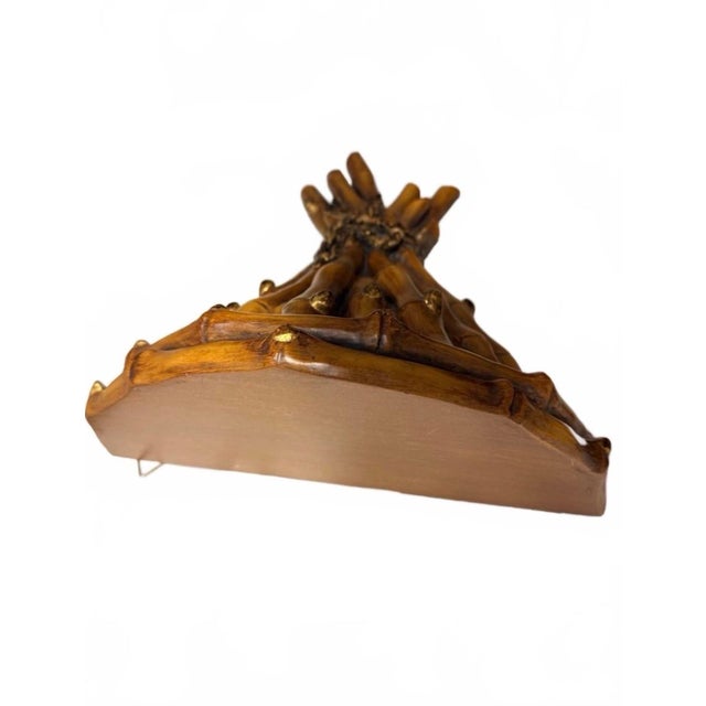 Vintage Palm Beach Regency Faux Bamboo Wall Bracket Console Shelf For Sale In Jacksonville, FL - Image 6 of 9