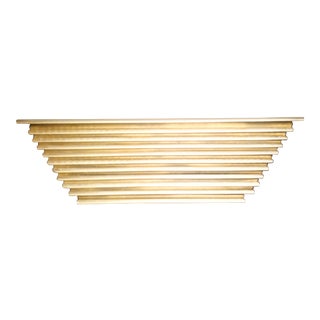 Vintage Gold Painted Large Modern Art Deco Graduated Layered Wall Shelf For Sale
