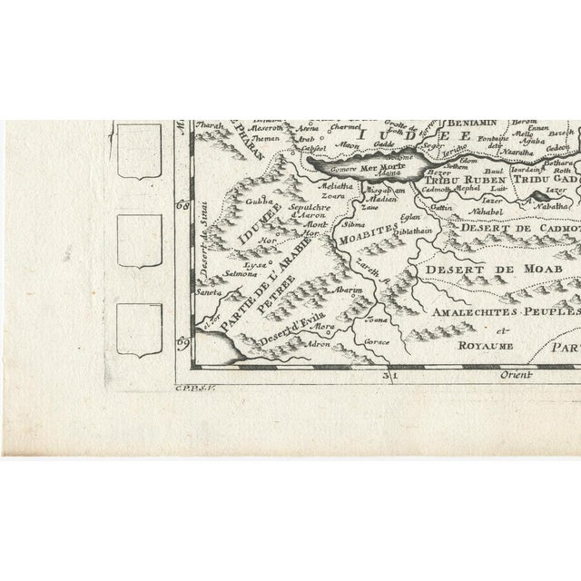Paper Antique Map of Palestine and Jerusalem by Elias Baeck, 1700s For Sale - Image 7 of 11