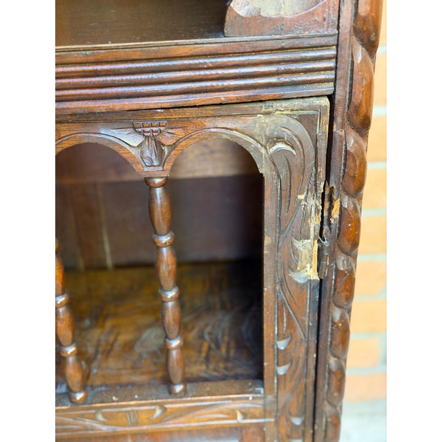 Chestnut Antique Mexican Colonial Revival Small Trastero/Cupboard For Sale - Image 8 of 9