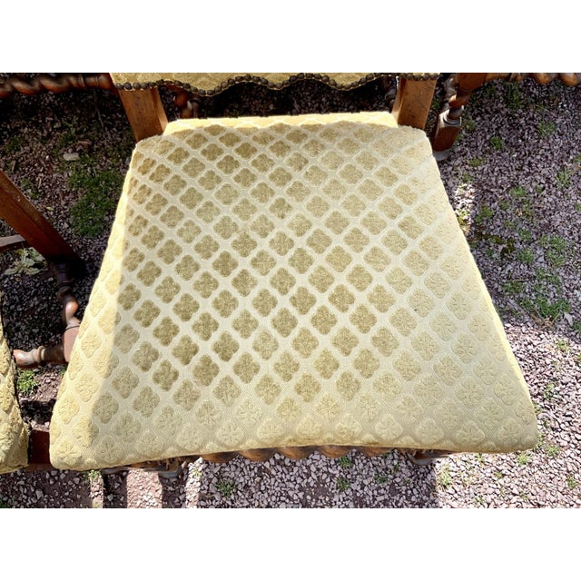 Vintage Jacobean Style Dining Side Chairs—Set of Six For Sale In New York - Image 6 of 11