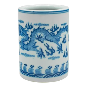 1970s Small Vintage Chinese Ceramic Plant Pot