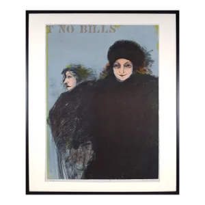 Vintage New York City Lithograph "Post No Bills" by Marcia Marx