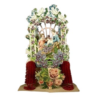 Victorian Pop-Up Valentine Card: 19th Century 3D Lithograph For Sale