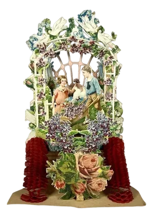 Victorian Pop-Up Valentine Card: 19th Century 3D Lithograph
