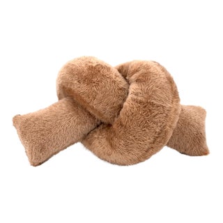 Tan Sheepskin Knot Pillow by Tasha Tarno