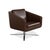 Modern Pavo Leather Chrome Armchair in Brown with Manual Reclining Function by FSM For Sale - Image 3 of 18