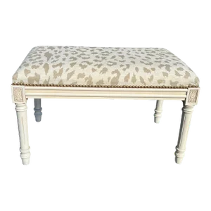Upholstered Bench With Animal Print