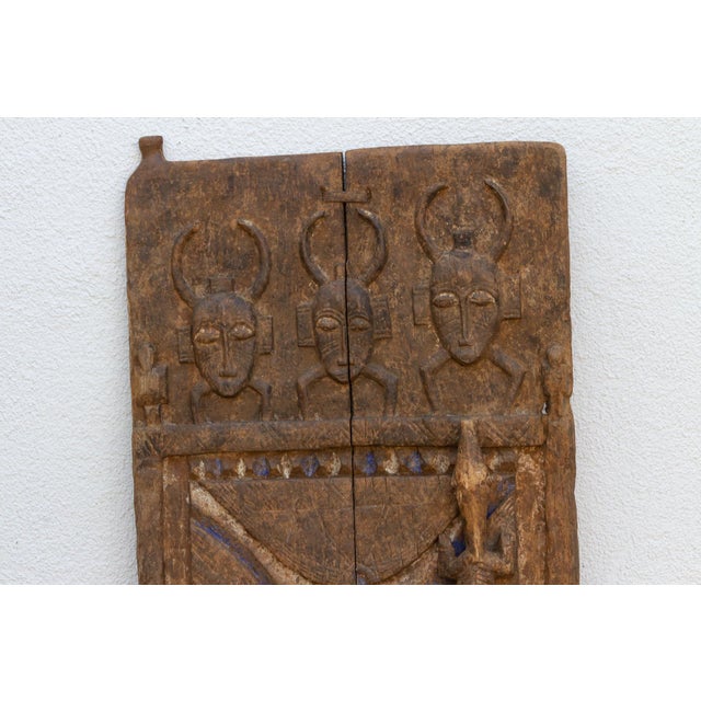 African Antique African Senufo Masked Crocodile Shutter For Sale - Image 3 of 6