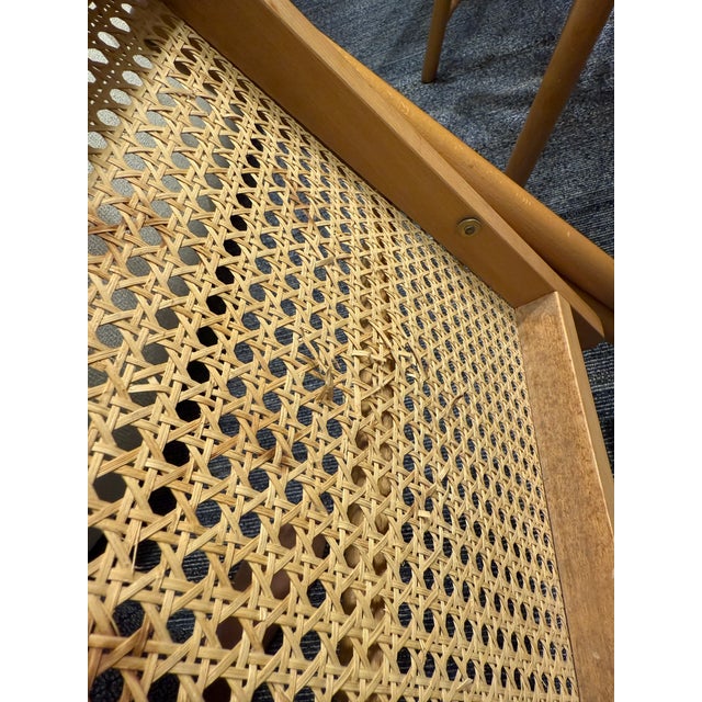 Italian Folding Chairs Beech & Rattan, 1980s, Set of 4 For Sale - Image 11 of 11