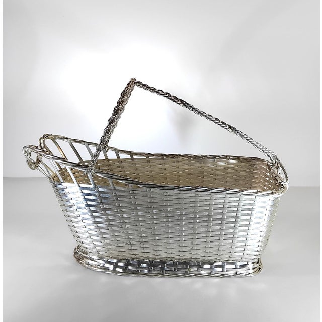 Lino Sabattini 1950s Christofle Bottle Holder From the Gallia "Panier Vannerie" Collection For Sale - Image 4 of 6