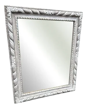 English Carved Wood and Gesso Painted Mirror