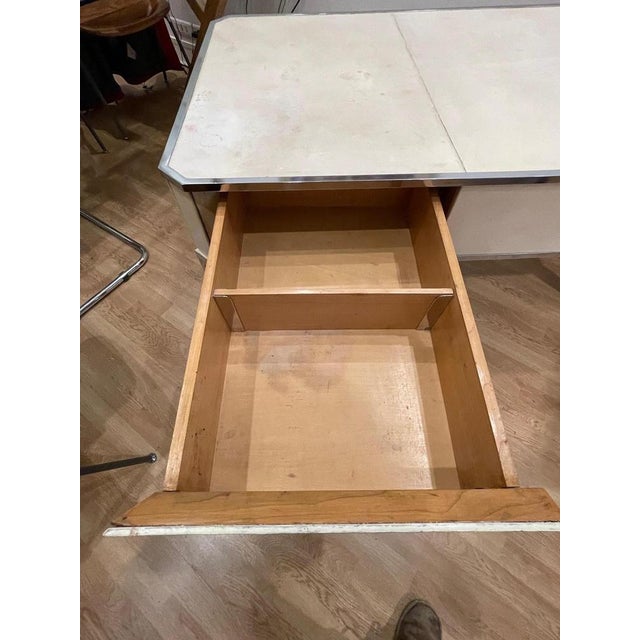 Art Deco Parchment Covered Desk from Primavera, France, 1930s For Sale - Image 12 of 15