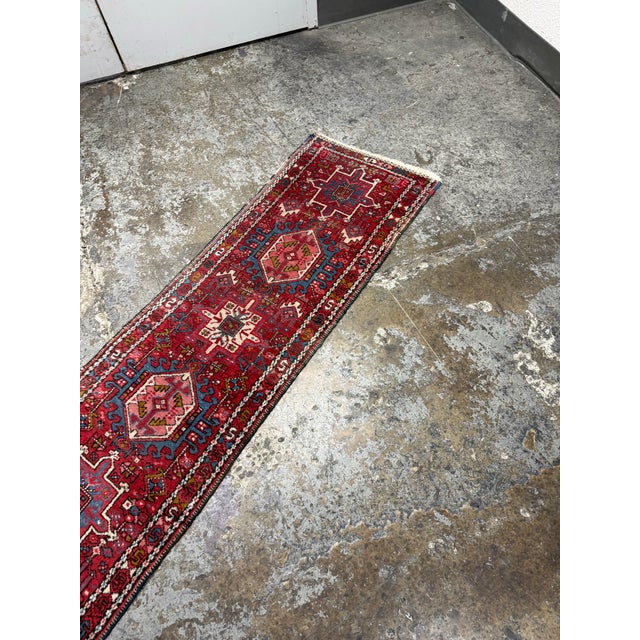 1ft 10in × 12ft Karajeh Heriz Persian Rug, Circa 1930 For Sale - Image 11 of 12