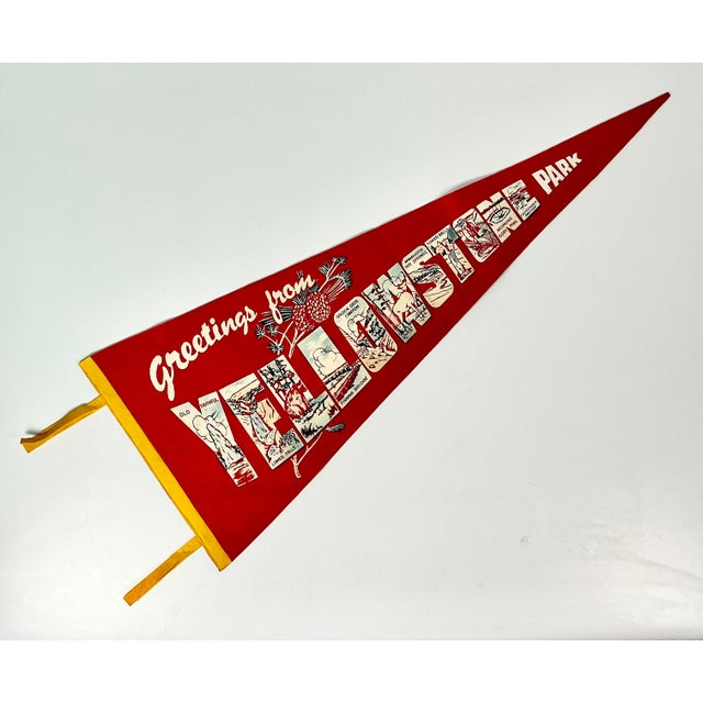 1950s Vintage Americana Boho Chic Rustic Yellowstone Felt Pennant. For Sale - Image 4 of 12
