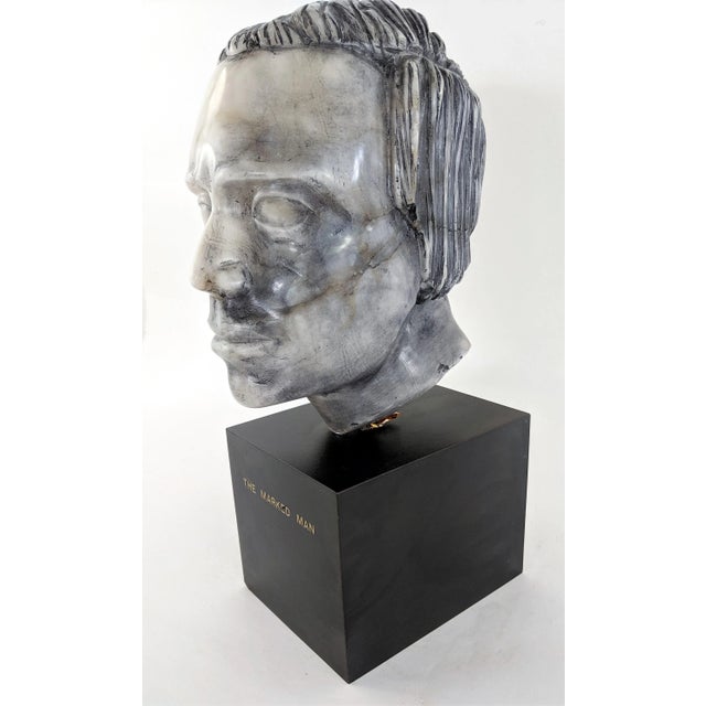 1980s "The Marked Man" Male Marble Bust For Sale In Miami - Image 6 of 11