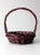 Farmhouse Vintage Burgundy Woven Basket For Sale - Image 3 of 6