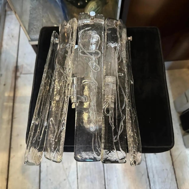 Two 1970s Space Age Murano Glass and Steel Wall Sconces by La Murrina For Sale - Image 15 of 17