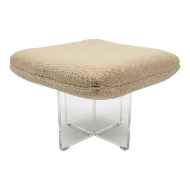 Vladimir Kagan Lucite Ottoman Vintage Mid Century Modern For Sale