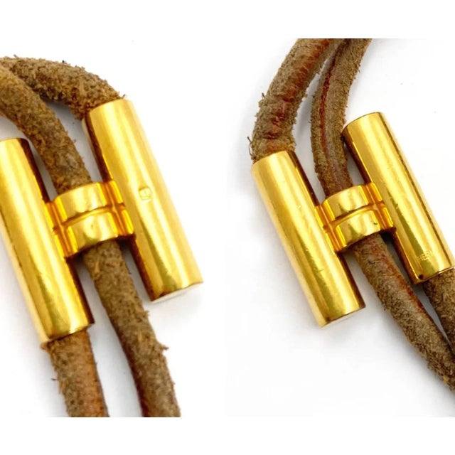 HERMES Leather Bracelet Gold トゥルニ トレッセ Tournis Tresse bracelet - Beige | Hermès USA