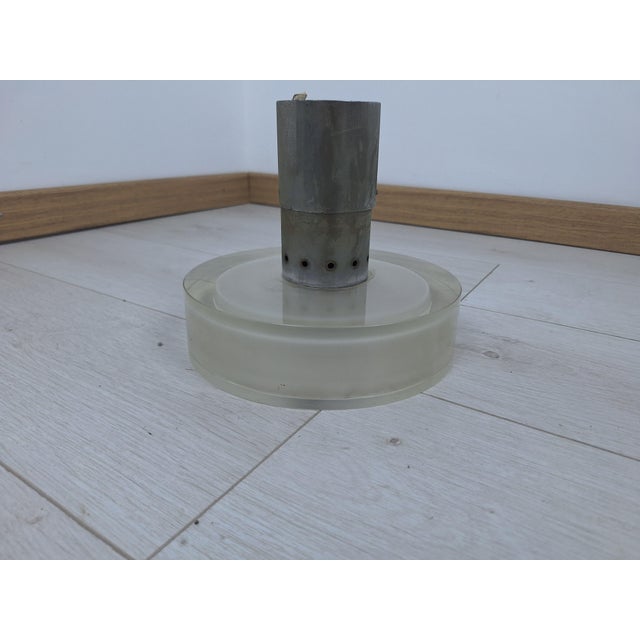 Vintage Ceiling Light with Clear Disc by Flavio Poli for Seguso Murano, 1960s, in Very Good conditions. Designed 1960 to...