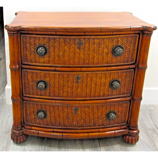 Tommy Bahama Landis Hall Bamboo and Woven Rattan Commode Chest Lexington Home Brands LHB 513-621 Key Features & Design The...