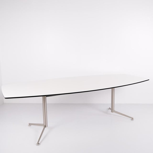Paustian conference table model sp64 spinal in white laminate with frame in brushed steel. Danish design with a functional...