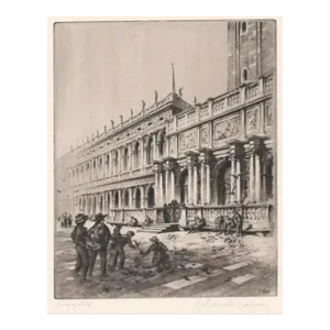 1920s Helmut Von Wanger Venetian Etching