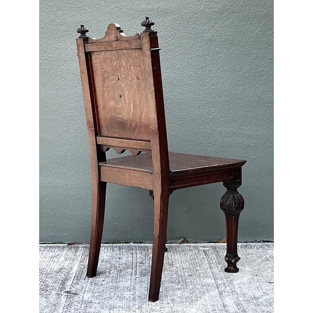 Vintage English Hall Chair With Dog Motif For Sale - Image 10 of 12