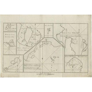 Antique Chart of Cap Providence and Other Charts by Hawkesworth, 1774 For Sale
