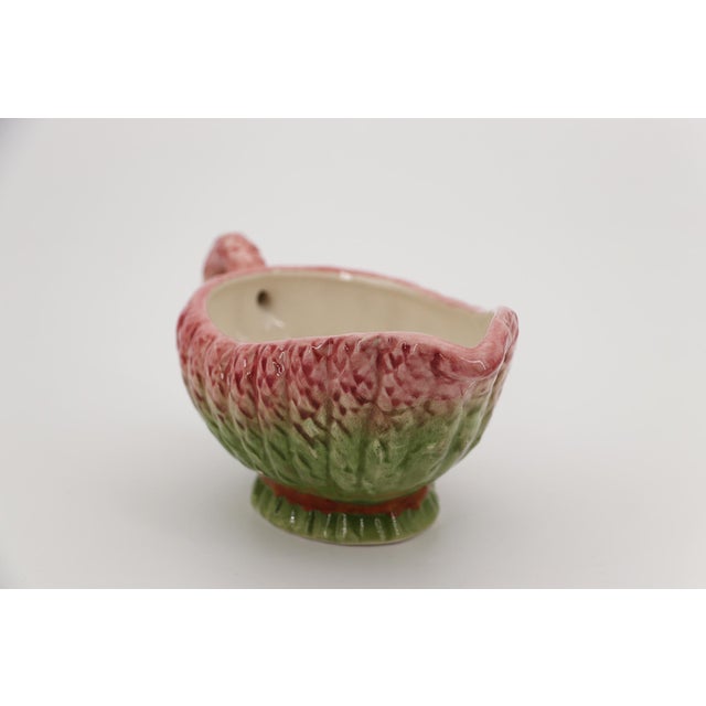 1950s Barbotine French Sauce Boat or Gravy Boat, Majolica For Sale - Image 16 of 18