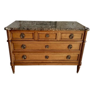 Classic French Louis XVI Chest W/Marble Top For Sale