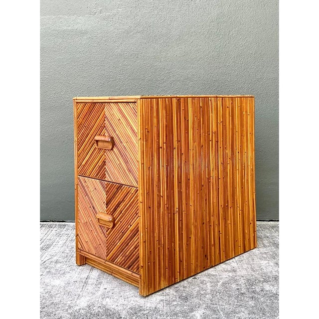 Vintage Pencil Reed Two-Drawer Filing Cabinet For Sale - Image 12 of 12