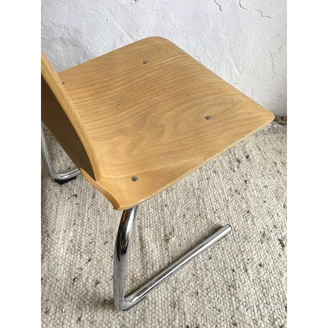 Mid-Century Modern Stacking Chair in Bentwood and Chrome, France, 1980s For Sale - Image 12 of 13